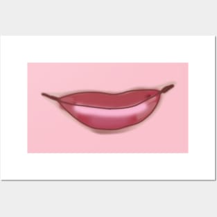 Pink Lips Smile Posters and Art